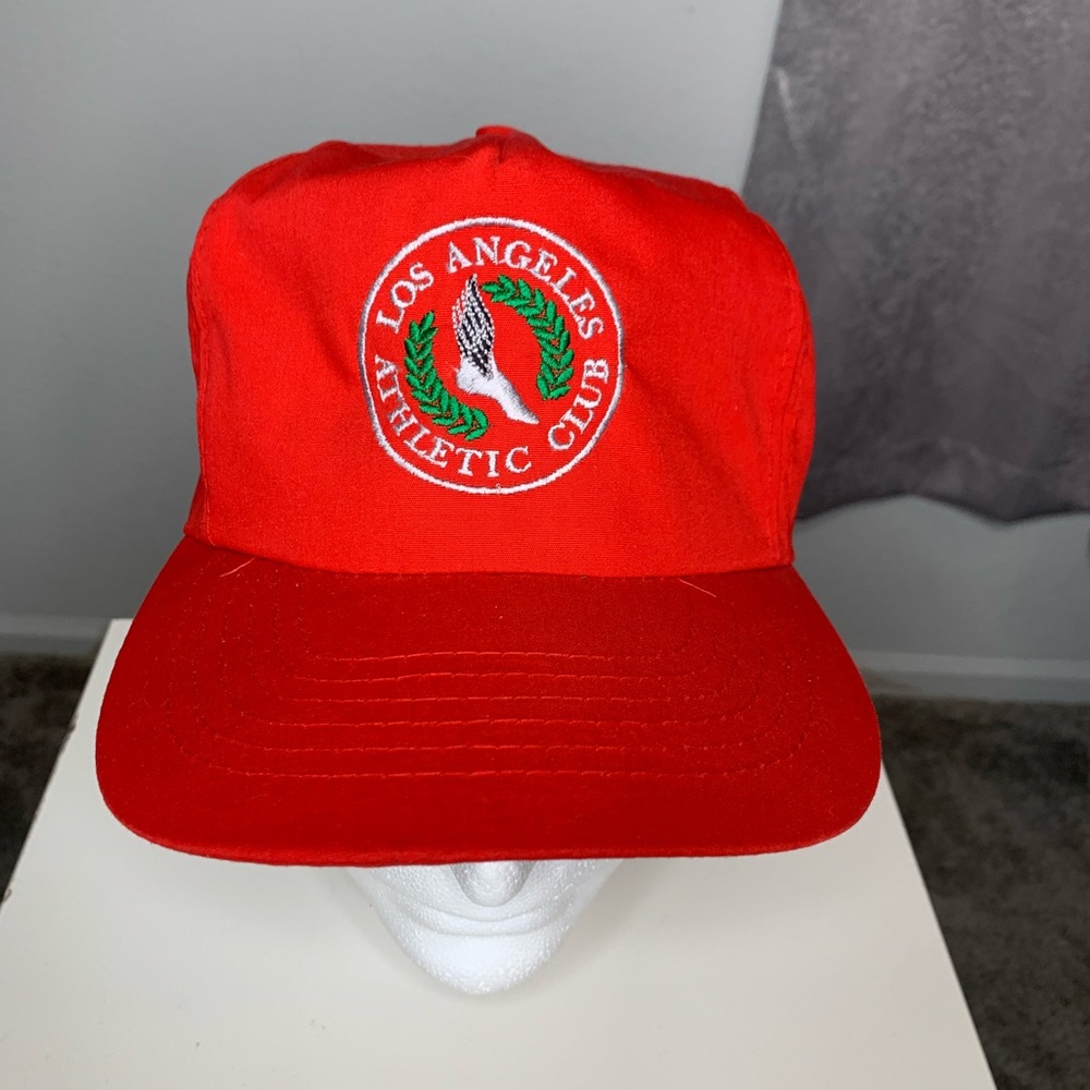 90’s Vintage Hat Los Angeles Athletic Club Red Strapback Baseball Cap One Size